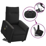 vidaXL Fauteuil de massage inclinable Noir Tissu