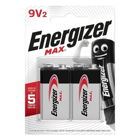 Piles Alcalines Energizer Max 9V, pack de 2