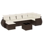 vidaXL Salon de jardin 8 Pièces avec coussins marron résine tressée