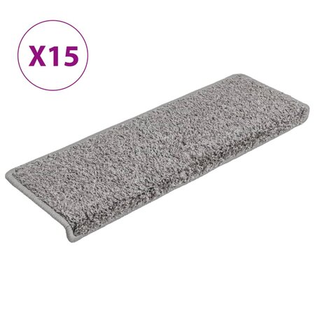 vidaXL Tapis d'escalier 15 Pièces 65x21x4 cm Gris