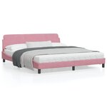 vidaXL Cadre de lit avec tête de lit Rose 180x200 cm Velours