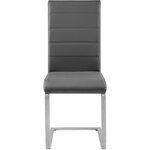 Lot de 8 chaises pieds acier siège de salon cuisine salle à manger design carré élégant gris 08_0000092