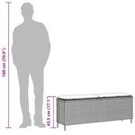 vidaXL Banc de jardin coussin gris clair 110x30x40 5 cm résine tressée