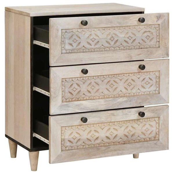 vidaXL Buffet Blanc 60 x 33 x 75 cm bois de manguier massif