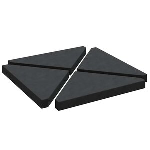vidaXL Plaques de poids de parasol 4 Pièces triangulaire granit noir 14kg