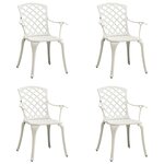 vidaXL Chaises de jardin lot de 4 Aluminium coulé Blanc