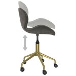 vidaXL Chaise pivotante de salle à manger Gris foncé Velours