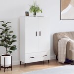 vidaXL Buffet haut blanc brillant 69 5x31x115 cm bois d'ingénierie