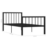 vidaXL Cadre de lit Noir Métal 90 x 200 cm
