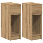vidaXL Tables de chevet avec tiroir 2 Pièces chêne artisanal 20x36x60 cm