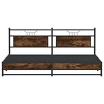 vidaXL Cadre de lit en métal sans matelas chêne fumé 200x200 cm
