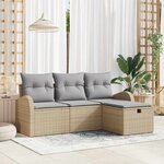 vidaXL Ensemble de canapé de jardin 4 Pièces beige et gris clair