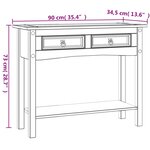 vidaXL Table console Gamme Corona Pin mexicain Blanc 90x34 5x73 cm