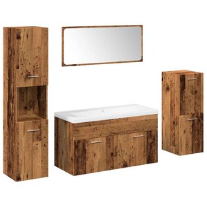 vidaXL Ensemble de meubles salle de bain 5 Pièces bois d'ingénierie