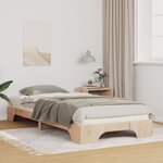 vidaXL Cadre de lit surélevé avec stockage Marron Bois massif en pin
