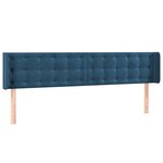 vidaXL Tête de lit avec oreilles Bleu foncé 163x16x78/88 cm Velours