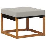 vidaXL Pouf d'Extérieur Bois d'acacia massif et tissu Textilène