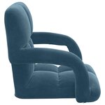 vidaXL Fauteuil de sol ajustable Bleu Velours