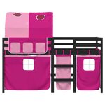 vidaXL Lit mezzanine enfants avec tunnel sans matelas rose 90x190 cm