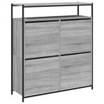 vidaXL Armoire à chaussures 4 tiroirs rabattables sonoma gris