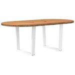 vidaXL Table à manger marron clair bois de chêne massif ovale