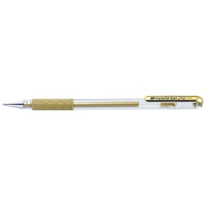 Stylo roller à encre hybrid gle grip metallic k118  or pentel