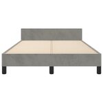 vidaXL Cadre de lit avec tête de lit gris clair 120x190 cm velours