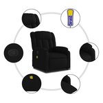 vidaXL Fauteuil de massage inclinable Noir Tissu