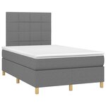 vidaXL Sommier à lattes de lit matelas LED gris foncé 120x190 cm tissu