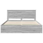 vidaXL Cadre de lit Gris Sonoma 200 x 200 cm Pin massif