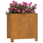 vidaXL Jardinières avec pieds 2 Pièces Rouillé 40x40x40 cm Acier corten