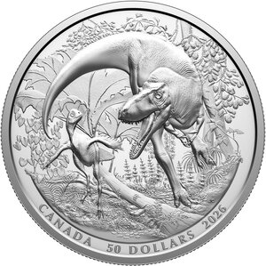 Monnaie DINOSAURS OF CANADA Argent 50$ Canada 2026 (PRÉCOMMANDE)
