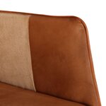 vidaXL Chaise à bascule et repose-pieds Marron Cuir véritable et toile