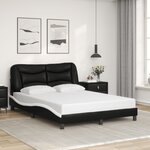 vidaXL Cadre de lit avec lumières LED noir blanc 120x200 cm similicuir