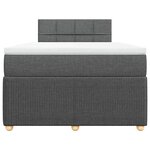 vidaXL Sommier à lattes de lit avec matelas Gris foncé 120x200cm Tissu
