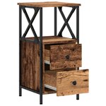 vidaXL Tables de chevet 2 Pièces vieux bois 34x35 5x70 cm bois ingénierie