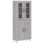 vidaXL Buffet haut Sonoma gris 69 5x34x180 cm Bois d'ingénierie