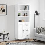 vidaXL Buffet haut Blanc 69 5x34x180 cm Bois d'ingénierie