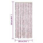 vidaXL Rideau anti-mouches gris argenté et rose 100x220 cm chenille