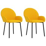 vidaXL Chaises à manger lot de 2 Jaune Velours