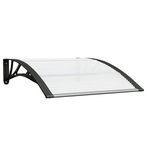 vidaXL Auvent de porte Noir et transparent 100x75 cm Polycarbonate