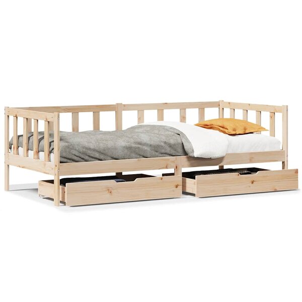 vidaXL Lit de jour avec tiroirs sans matelas 90x190 cm bois massif
