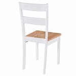 vidaXL Chaises à manger lot de 2 blanc bois hévéa massif