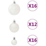 vidaXL Ensemble de boules de Noël 100 Pièces Blanc