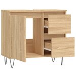 vidaXL Armoire salle de bain chêne sonoma 65x33x60 cm