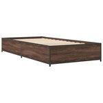 vidaXL Cadre de lit chêne marron 90x190 cm bois d'ingénierie et métal