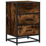 vidaXL Table de chevet chêne fumé 40x34 5x60cm bois d'ingénierie métal