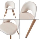 Lot de 2 chaises de salle à manger salon design moderne cuisine 77 x 50 x 55 cm beige 03_0009626