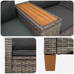 vidaXL Banc inclinable avec table 2 -Seater 126 x 65 x 112 cm