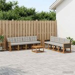 vidaXL Ensemble de canapés d'extérieur 9 Pièces Naturel et gris clair